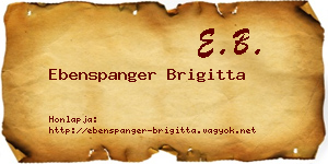 Ebenspanger Brigitta névjegykártya